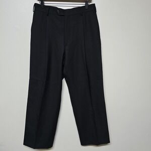 SuitSupply VBC Vitale Barberis Canonico Wide Leg Wool Trouser 32x27 Black Italy